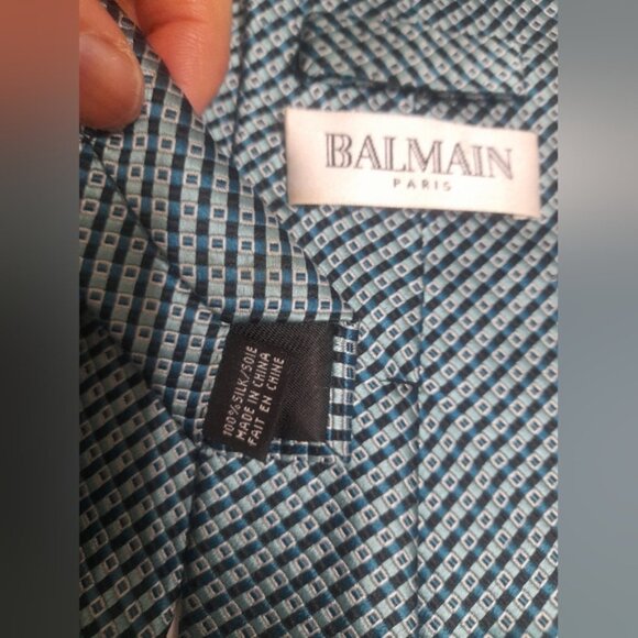 Balmain Paris Mens Silk Tie - Picture 10 of 12